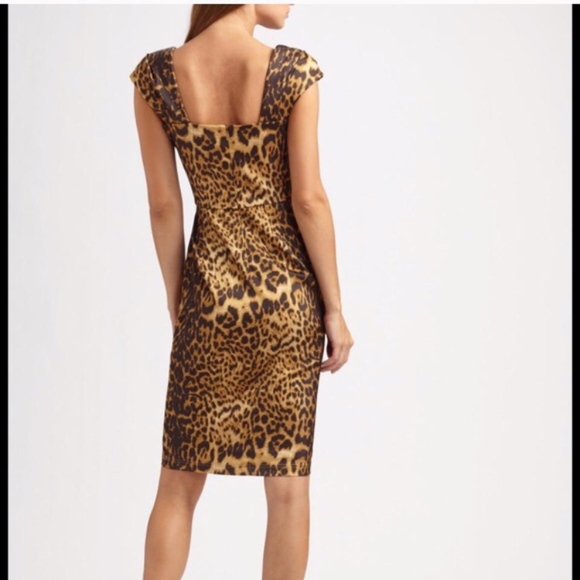 Leopard Print Tadashi Shoji Cocktail Dress - 10 - Picture 2 of 6